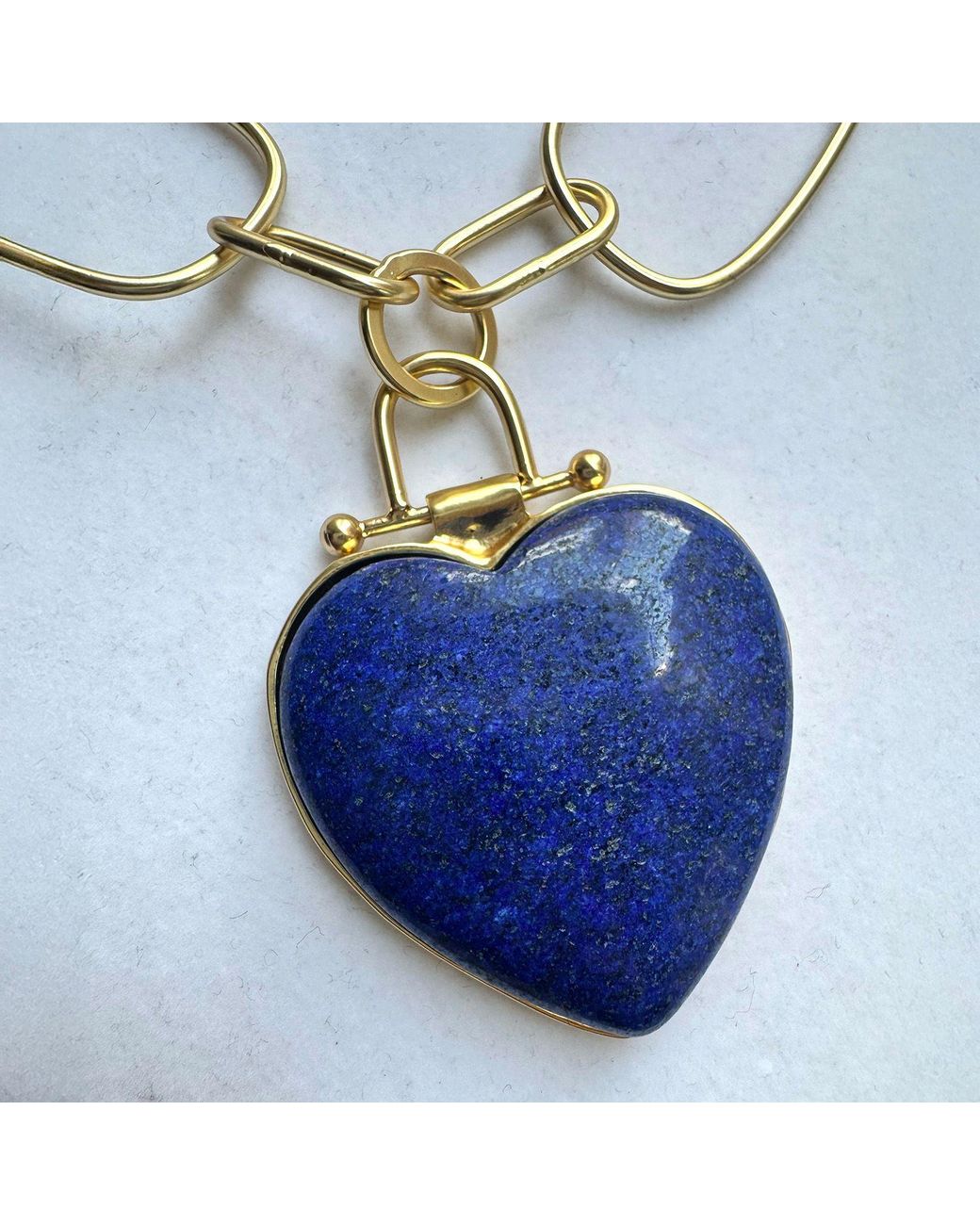 Rare Matters Jewelry Blue Luxe Lapis Lazuli Heart Pendant Necklace