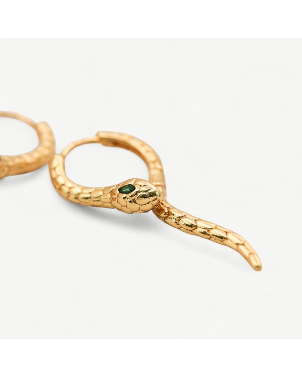 Miss Cecilia Metallic Snake Hoop Earrings