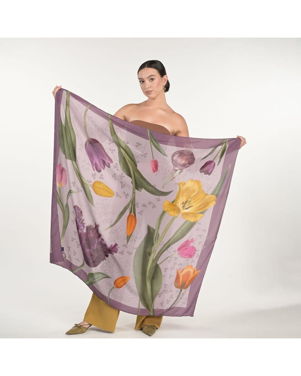 Silk&Soul Purple Tulip Scarf
