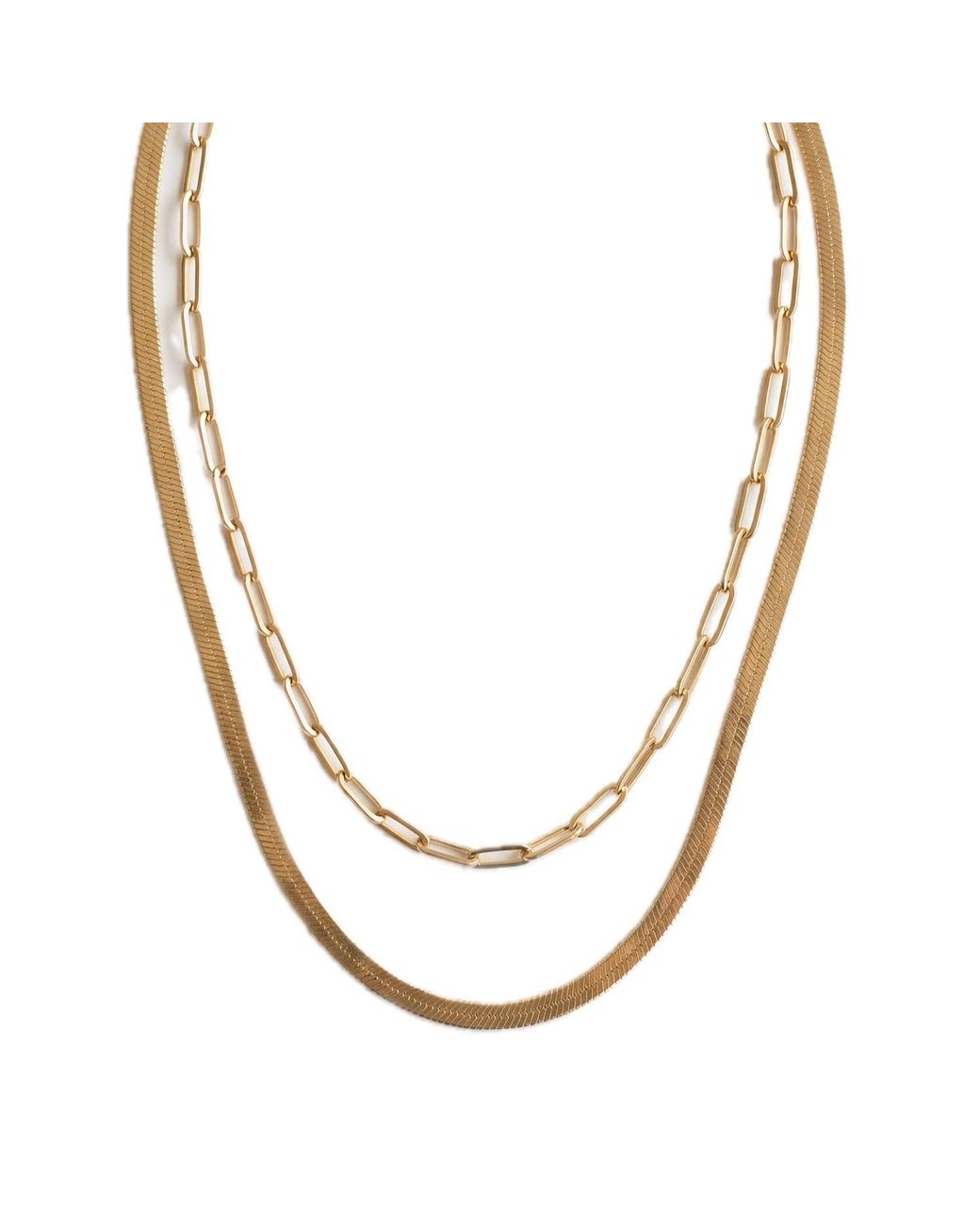 Elk & Bloom White Double Chain Set