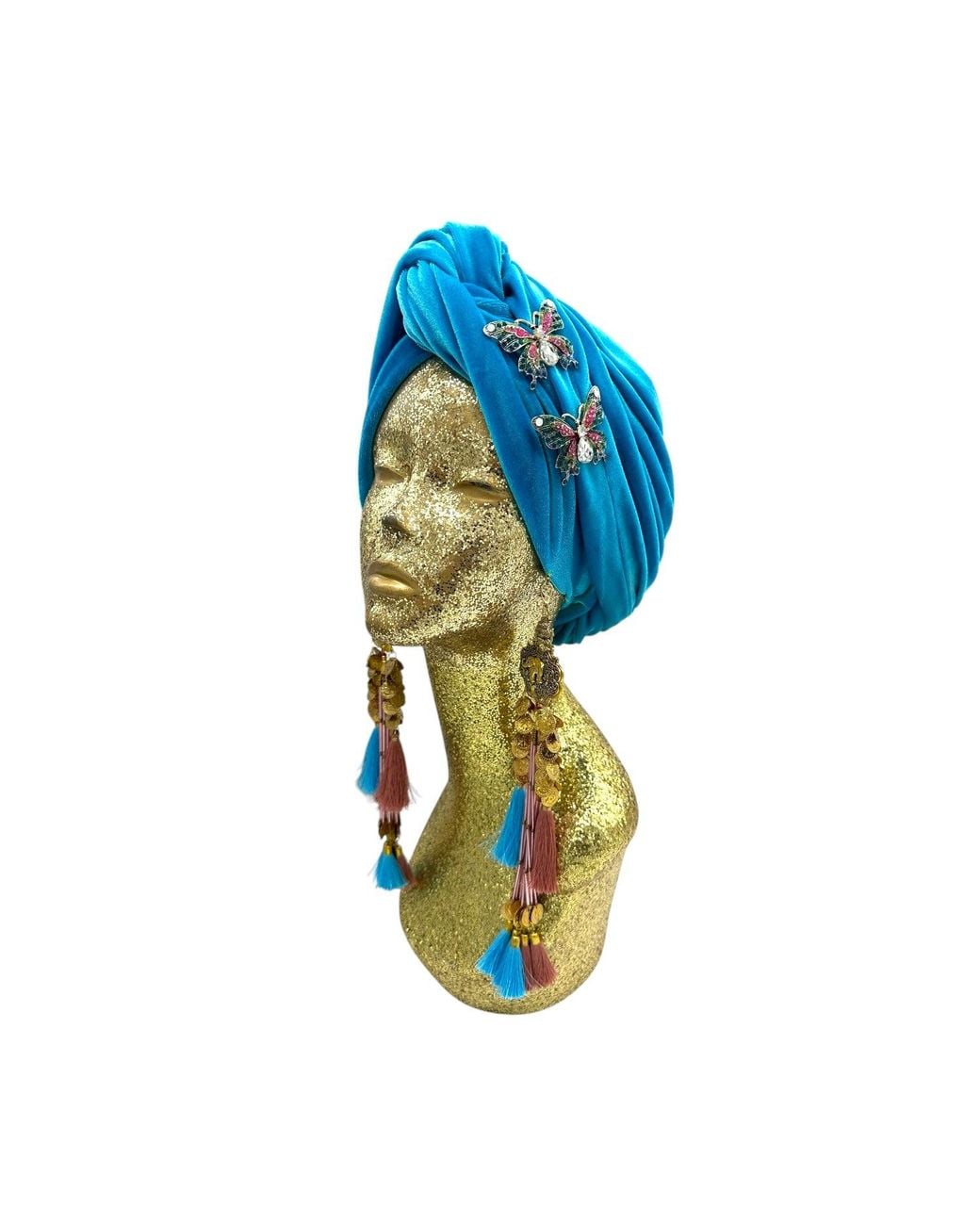 Julia Clancey Blue Azure Butterfly's Dream Turban