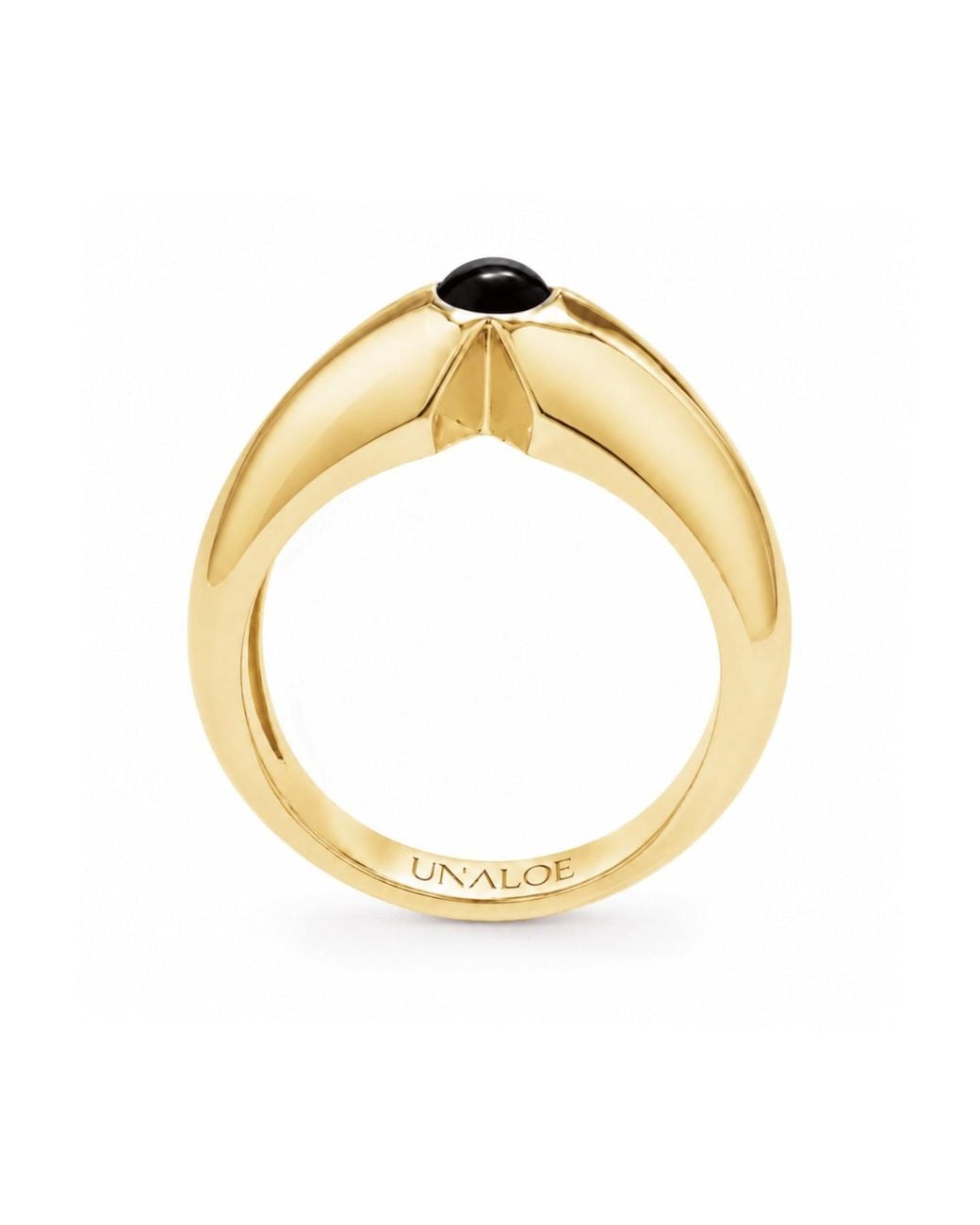 Unaloe Metallic Onyx Geometric Statement Ring – -Plated Sterling
