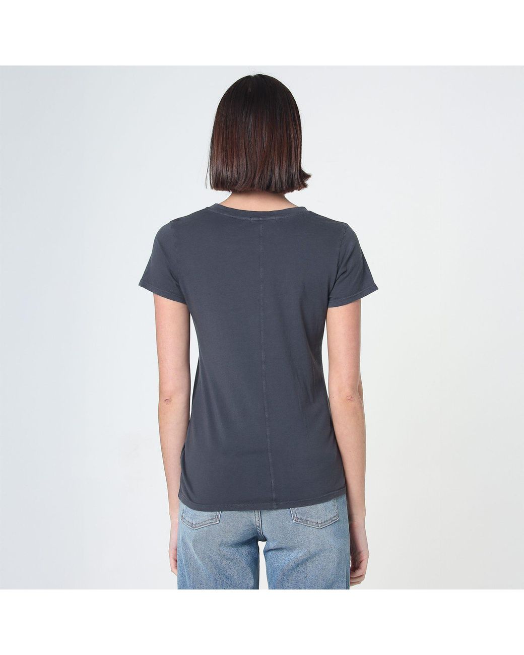 NOEND Gray Supima Cotton V Neck Tee