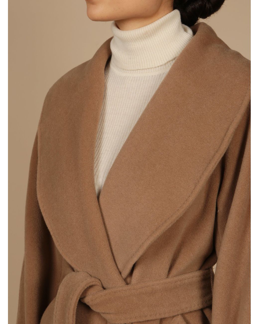 Santinni Brown 'Hepburn' 100% Italian Virgin Wool & Cashmere Coat