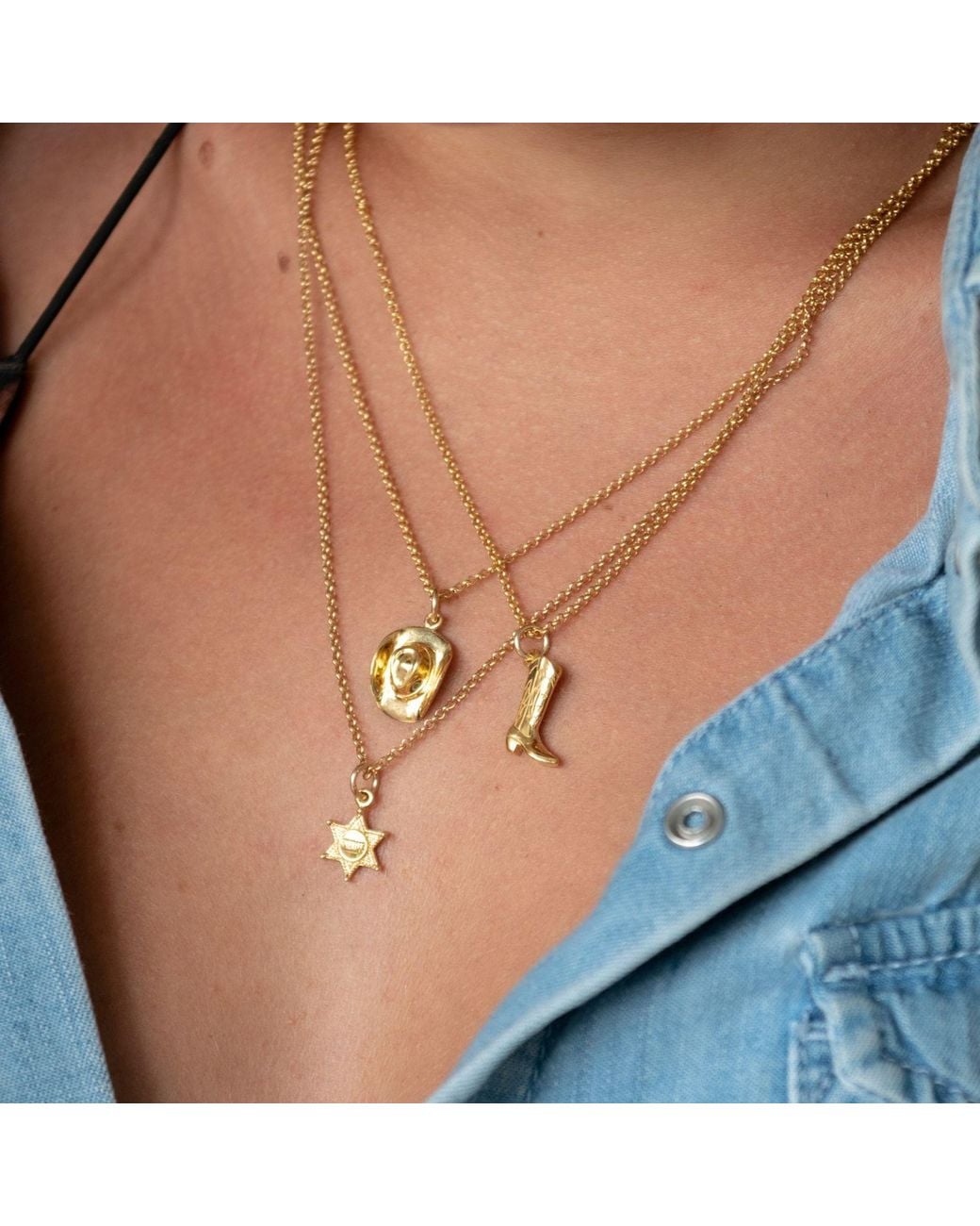 Scream Pretty Metallic Sheriff Badge Charm Necklace