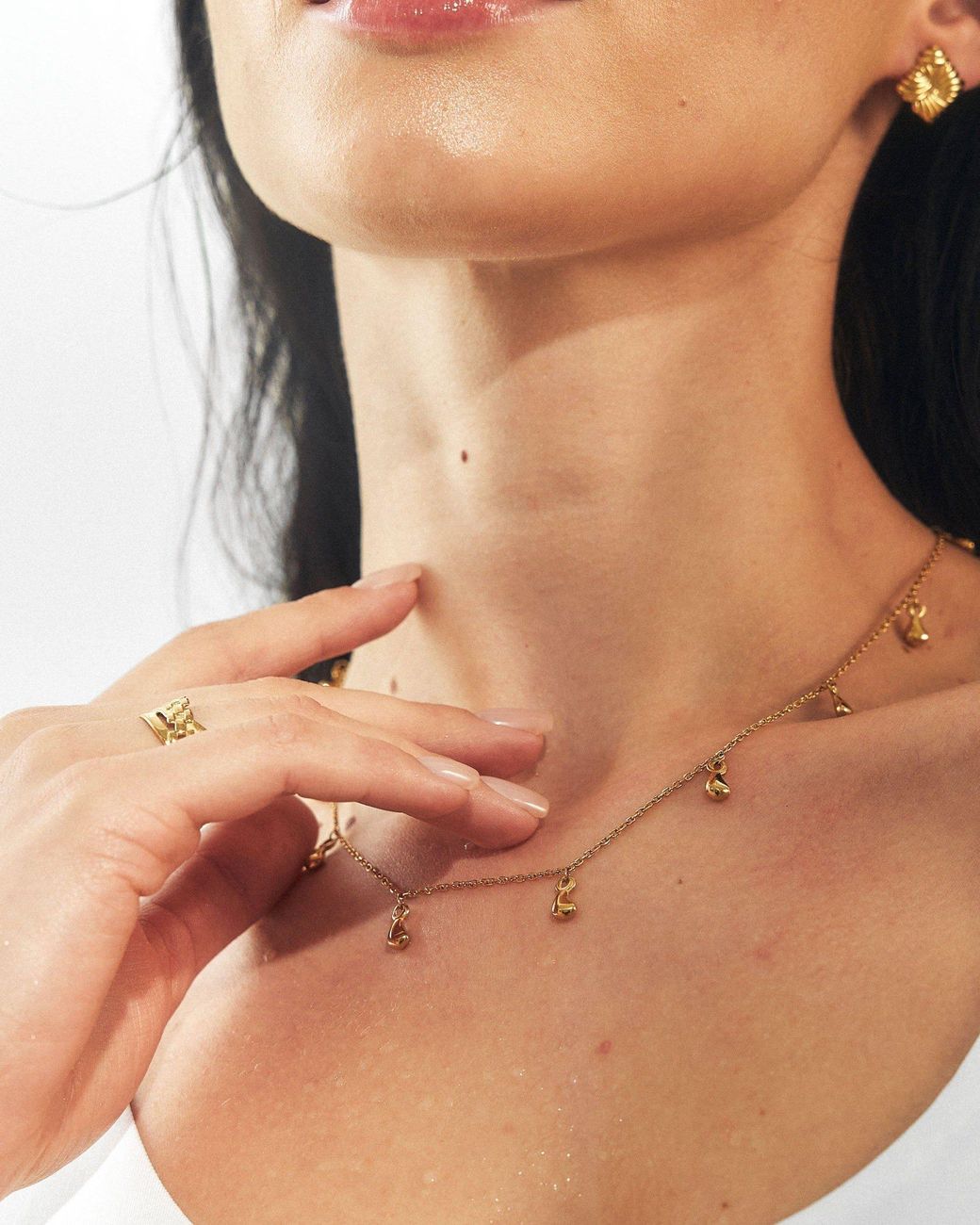 Elk & Bloom Natural Dream Drop Chunky Teardrop 14K Choker Necklace