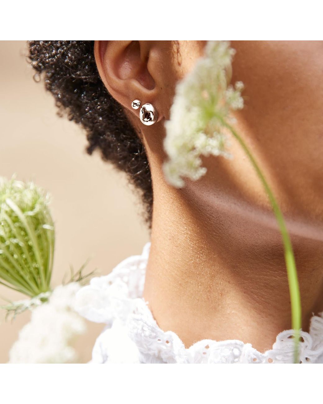 Biko Jewellery White Galina Studs Small
