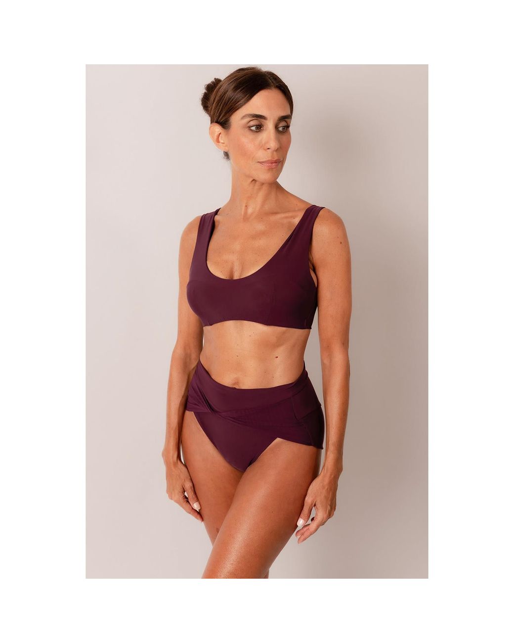 Serotone Swim Purple High Cut Twist Bottoms