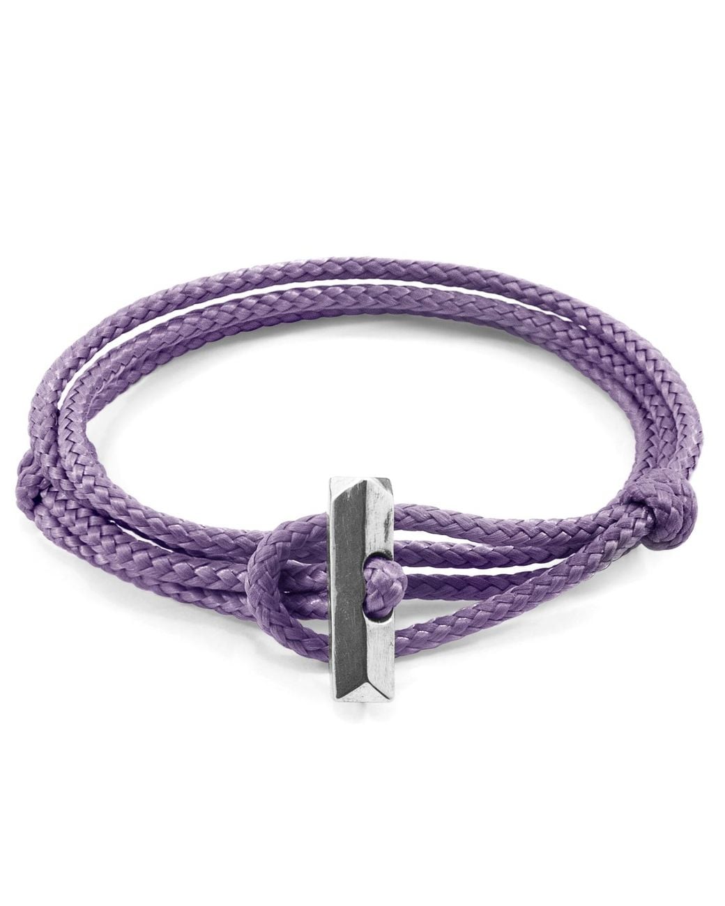 Anchor and Crew Purple Lilac Oxford & Rope Bracelet