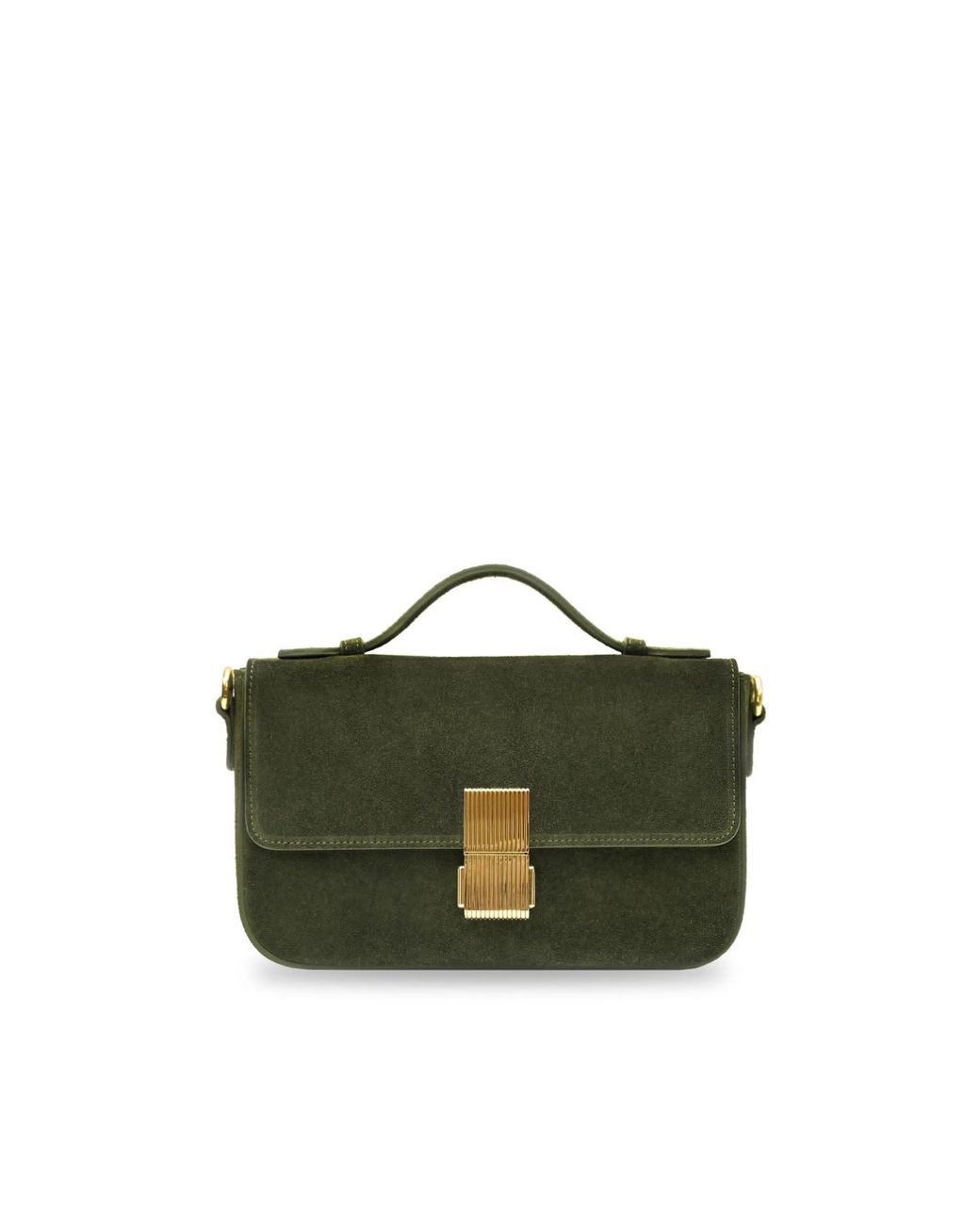 Apatchy London Green The Flora Suede Bag