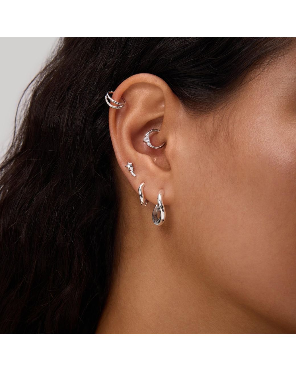 Vanhi Metallic Nori Twisted Hoop Earrings