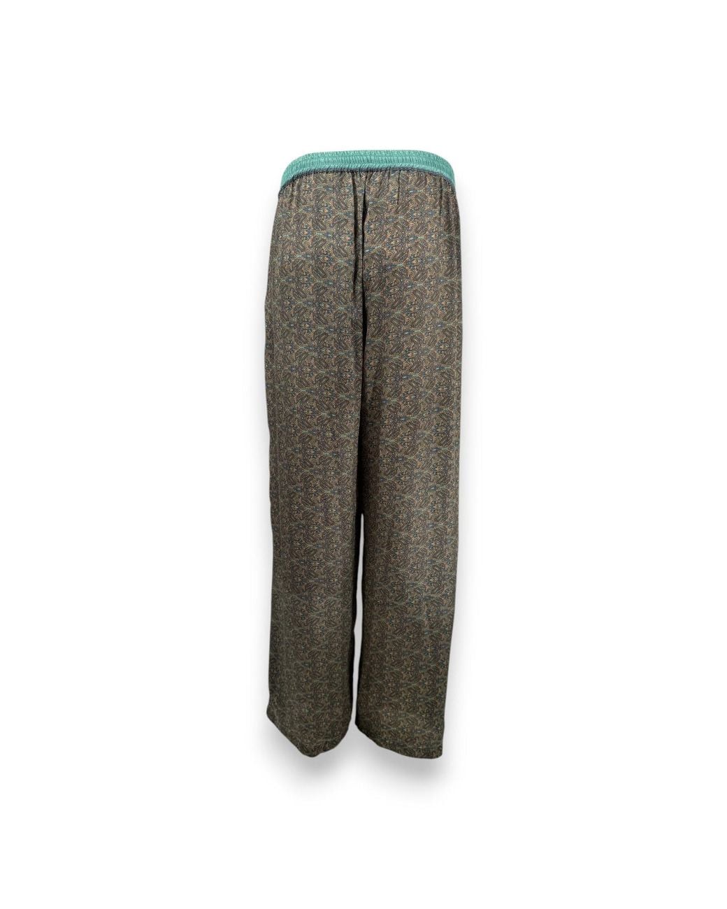 Monzlapur New York Gray Paisley Motif Pant With Stripe- Mint