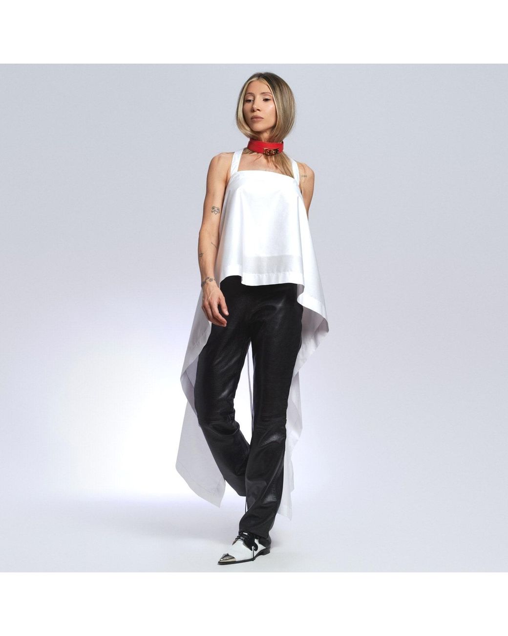 Hedare White Zaya Backless Cotton Tank Top