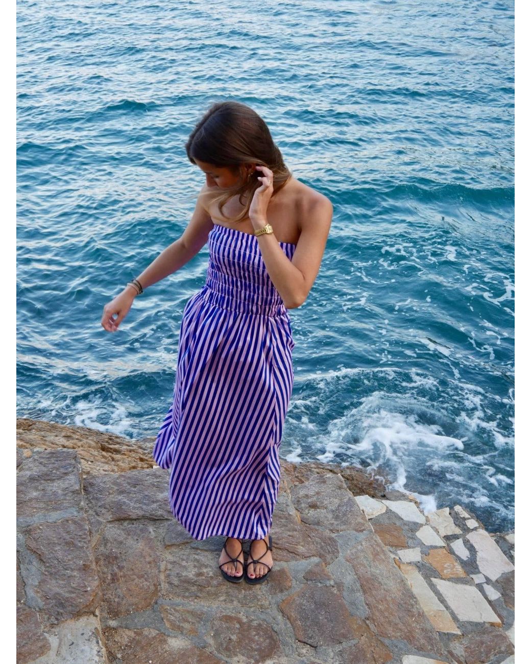 Mind Traveler Purple Emily And Striped Dress