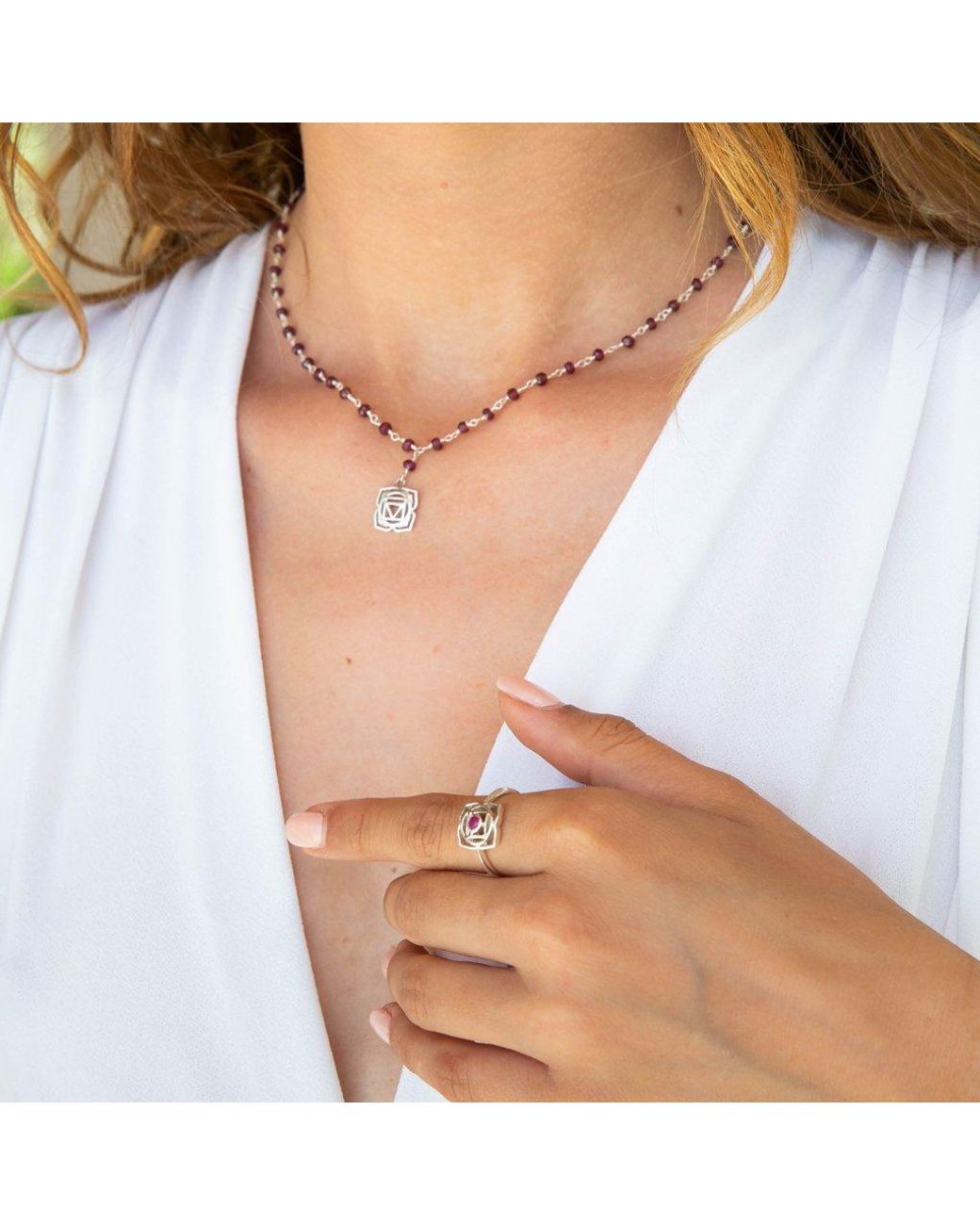 Charlotte's Web Jewellery White Root Chakra Ring