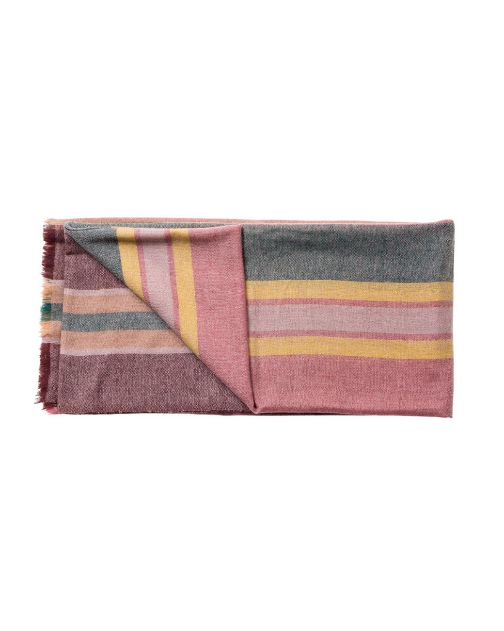 Variously Pink Barque Clay Modern Artisan Striped Soft Merino Handwoven Scarf