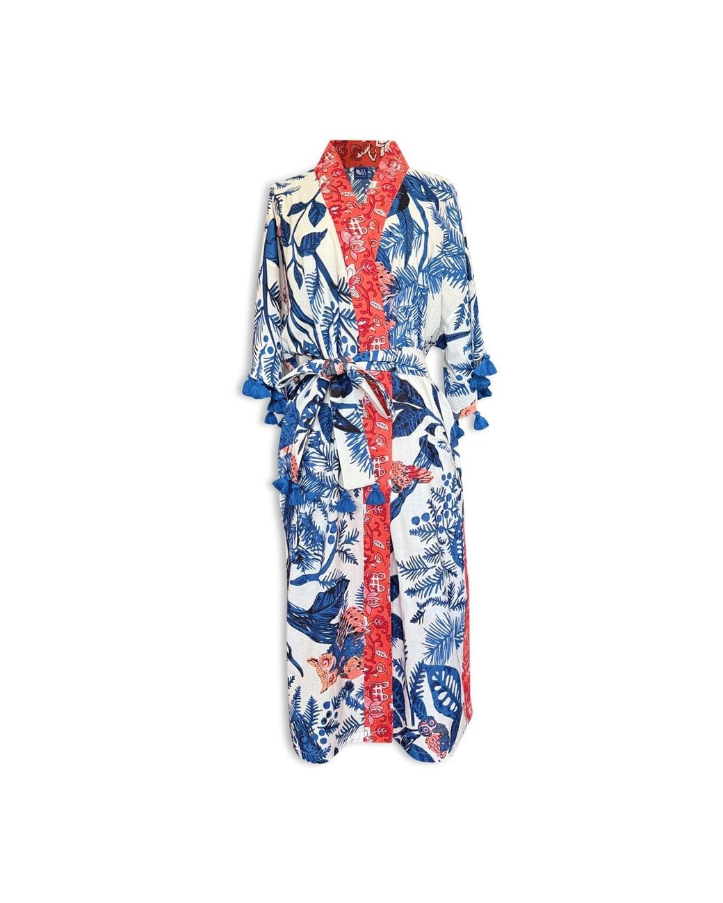 Pick Happy Blue Kimono Cotton Tassels Owl