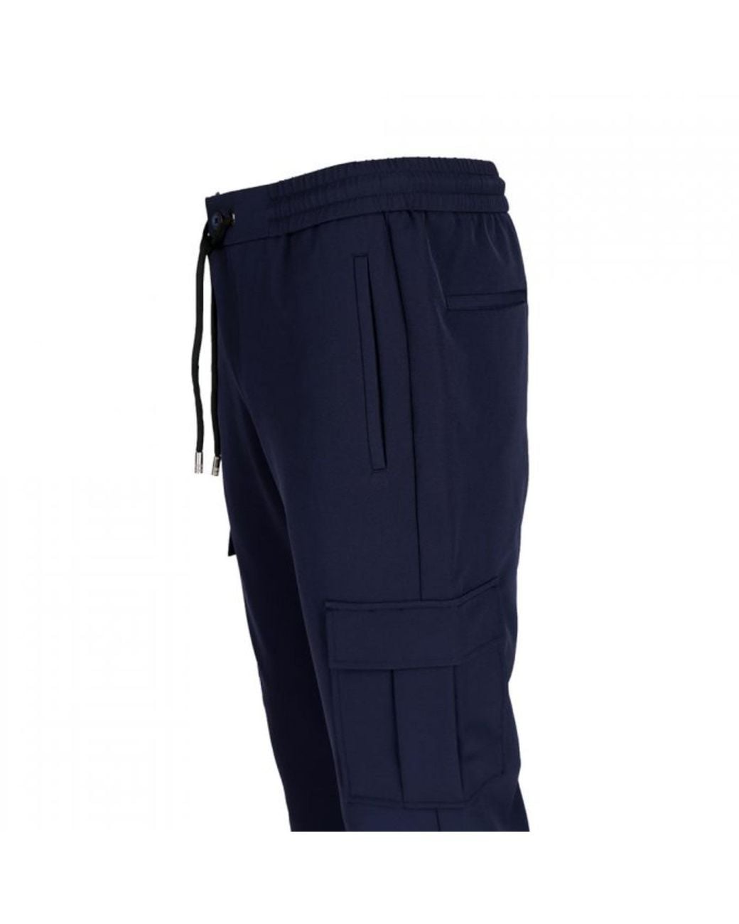 DAVID WEJ Blue Ashford Drawstring Trousers With Cargo Pockets – for men