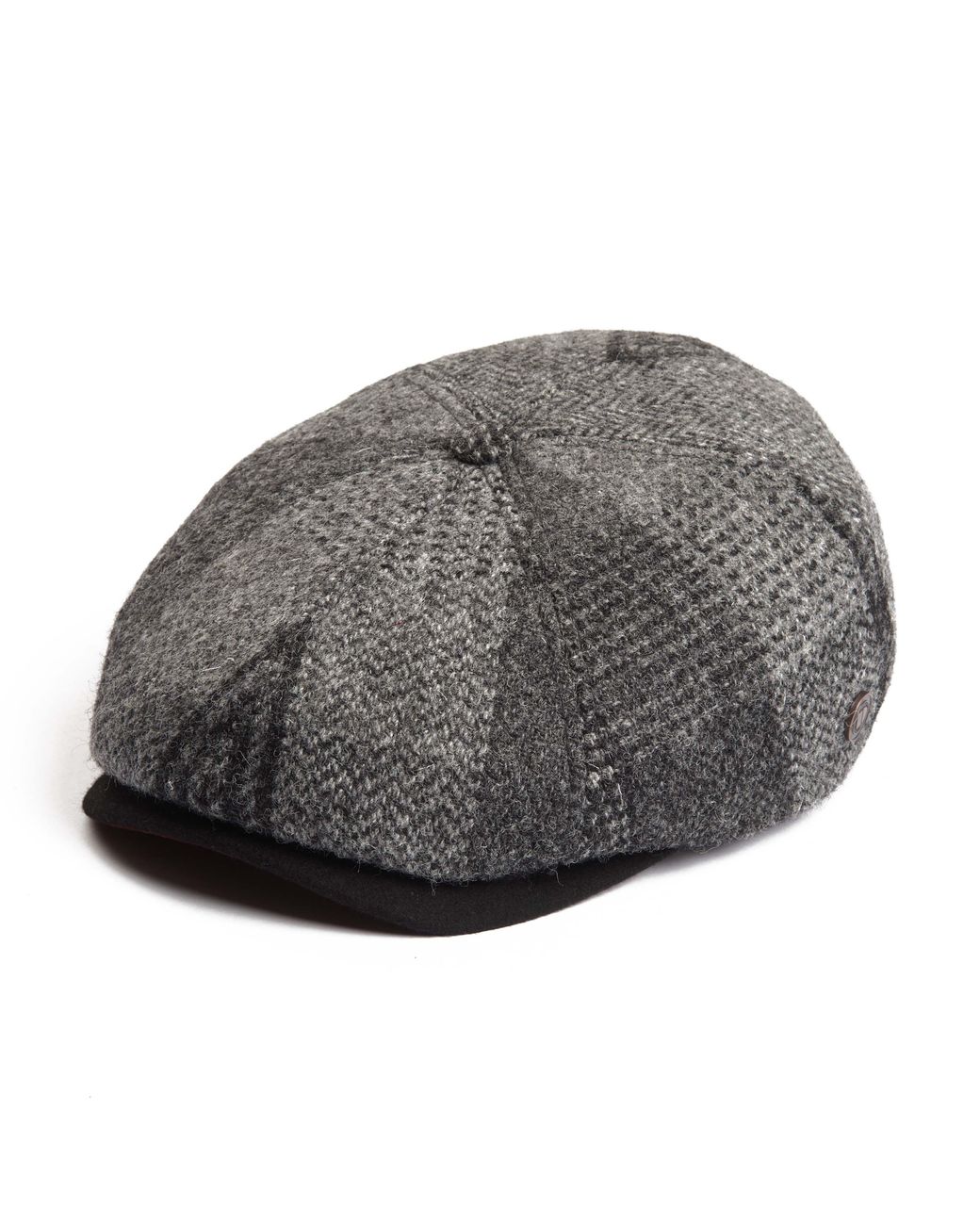 Dasmarca Hats Gray Aaron Harris Tweed Wool Cap With Earflaps for men