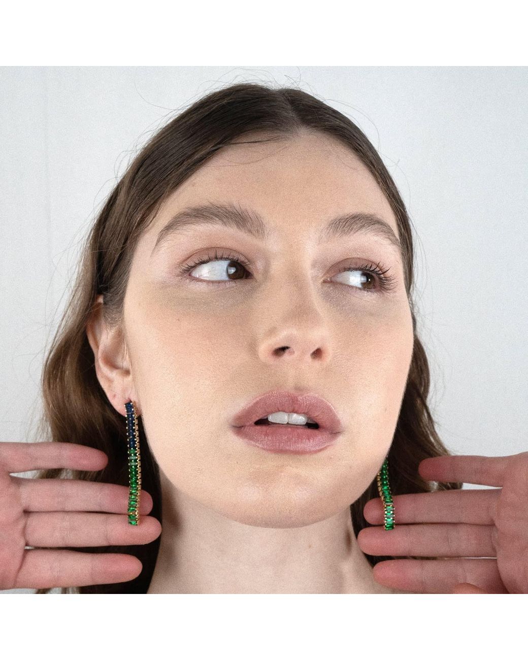 Rare Matters Jewelry Green Crystal Drop Earrings