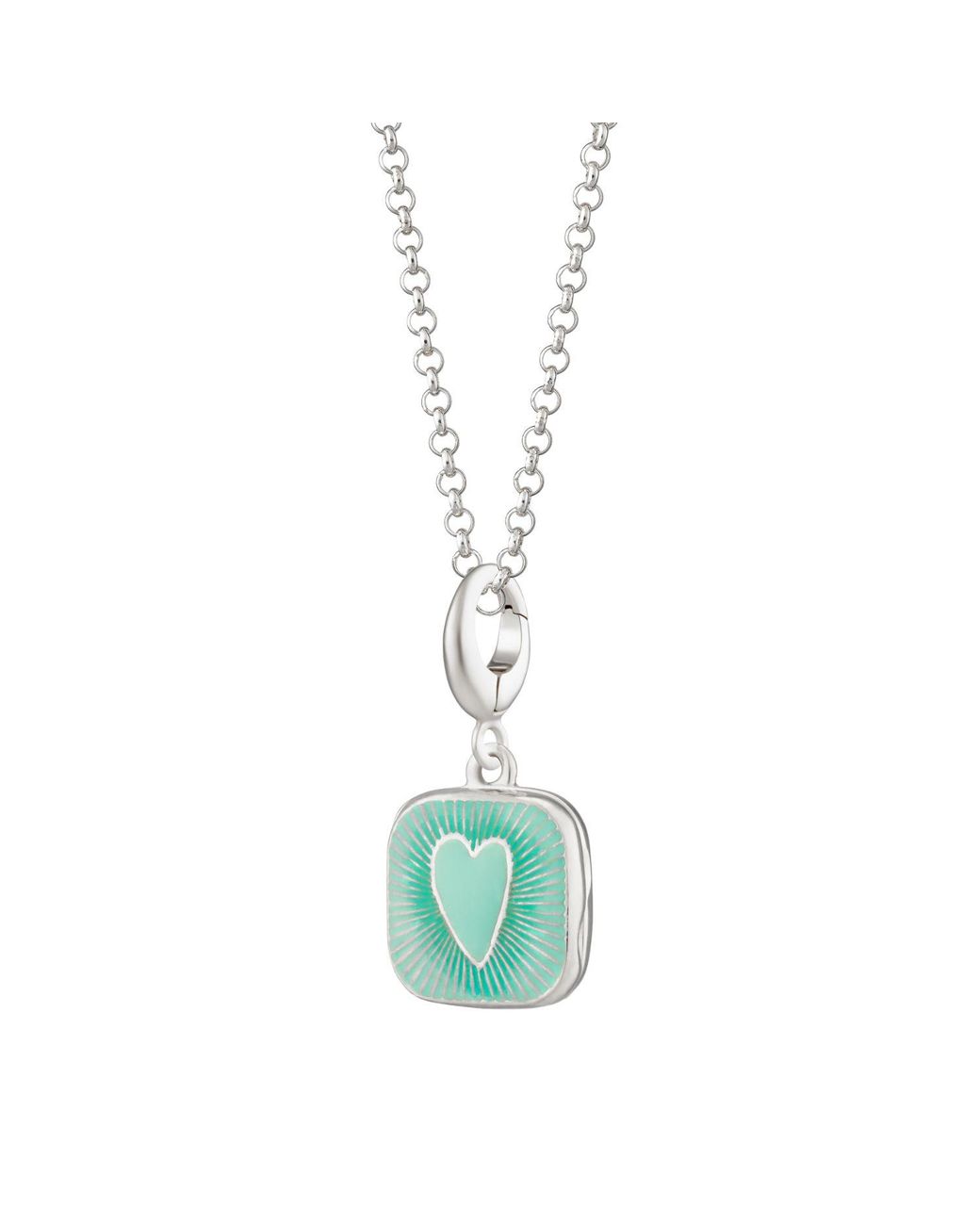 Lily Charmed Green Sterling Heart Locket Necklace