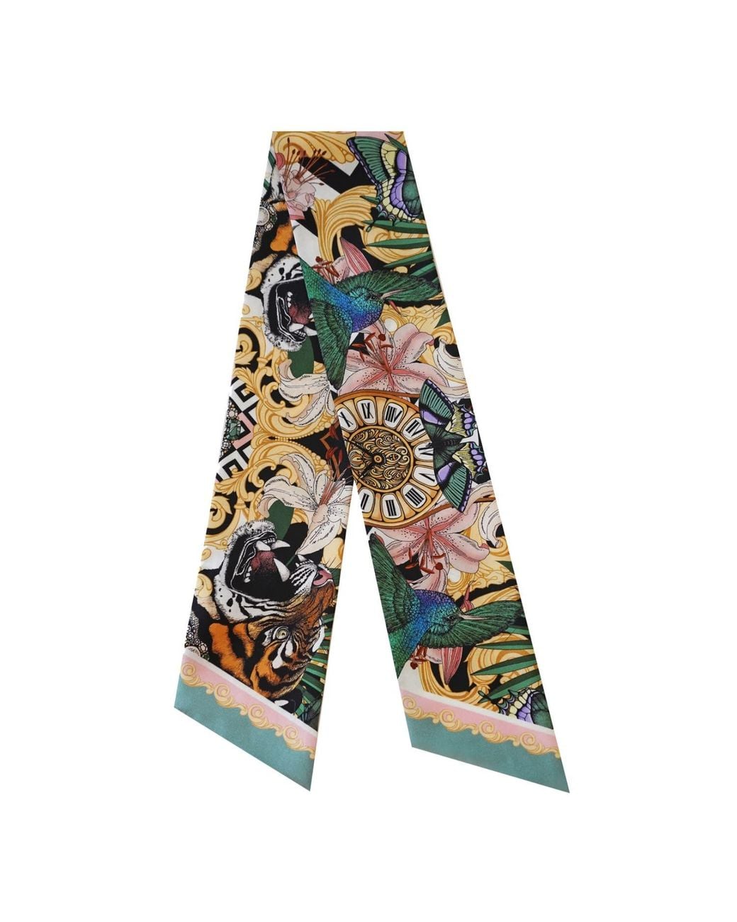 Emily Carter Blue The Baroque Tiger Luxe Twilly Scarf
