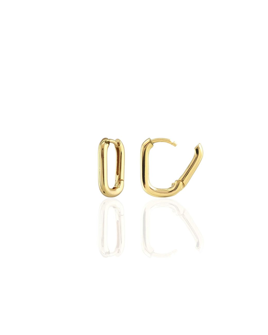 Kris Nations Metallic Oval Huggie Hoop Earrings