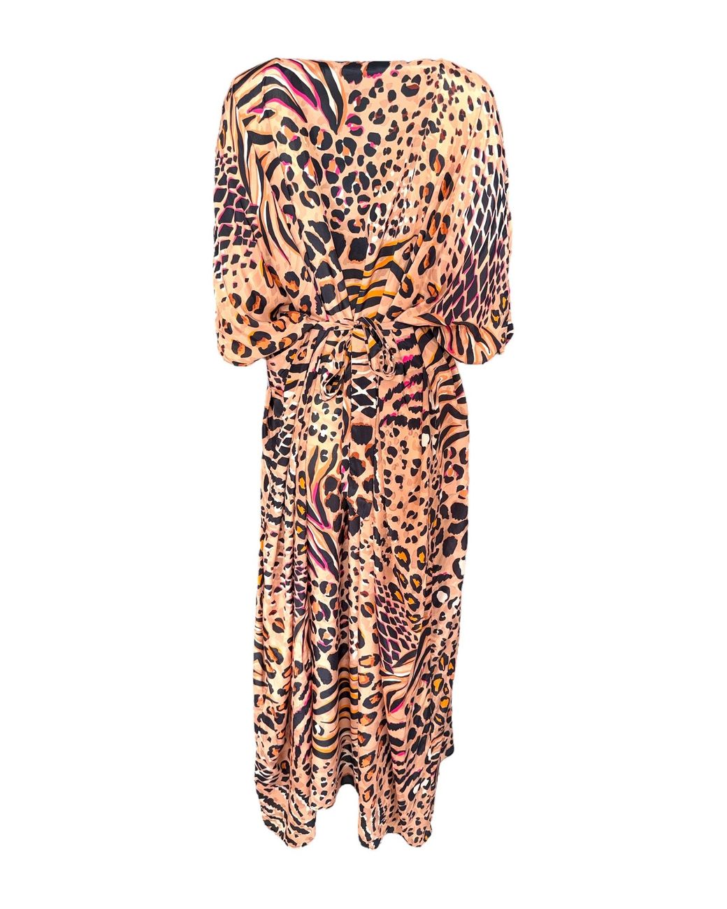 Any Old Iron White Neutrals Neutral Animal Kaftan Dress