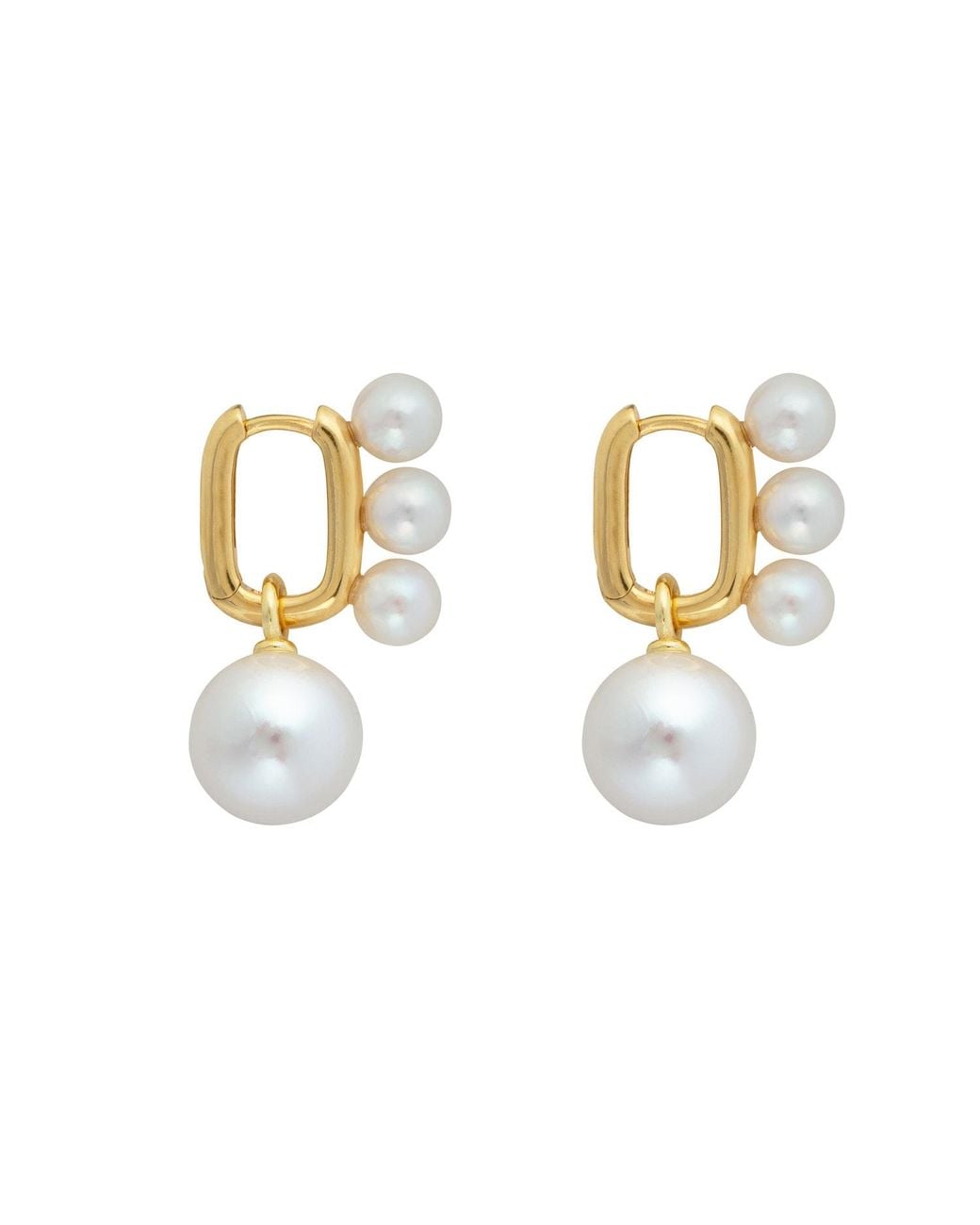 Ora Pearls Metallic Aetia Trio & Xl Pearl Hoop Earrings