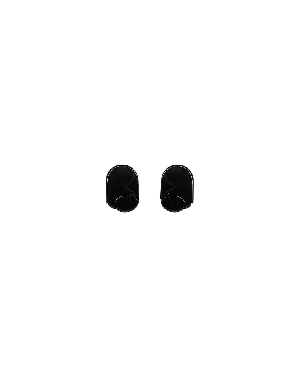 Gissa Bicalho Black Handmade Acrylic Earring Rosebud