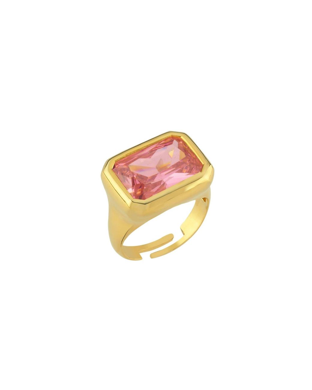 LINYA JEWELLERY Pink Nova Large Crystal Stone Ring