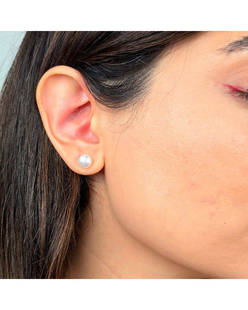Sophelia Metallic Handpicked Freshwater Plated Pearl Stud Earrings