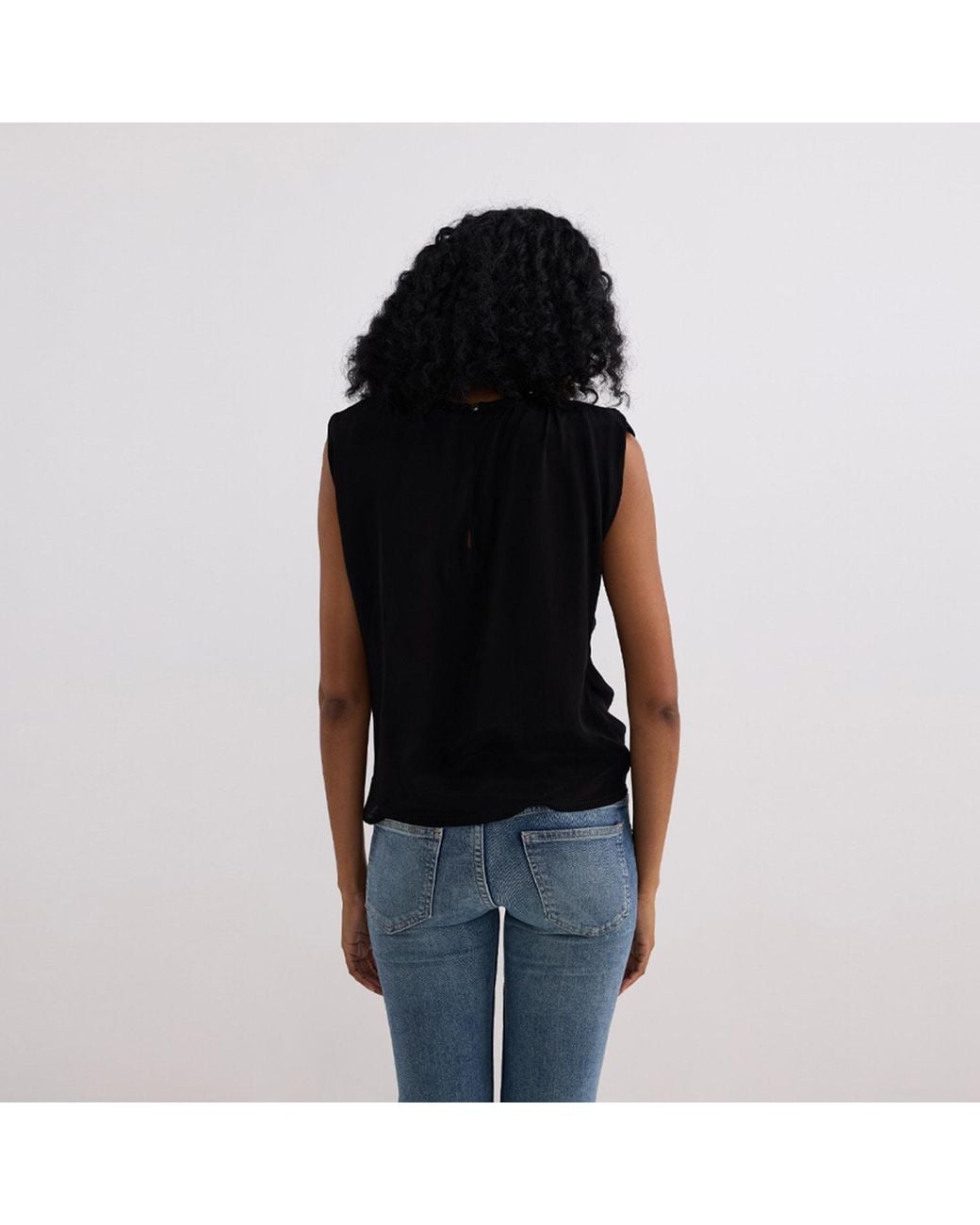 REISTOR Black The Knot-So-Basic Crepe Top