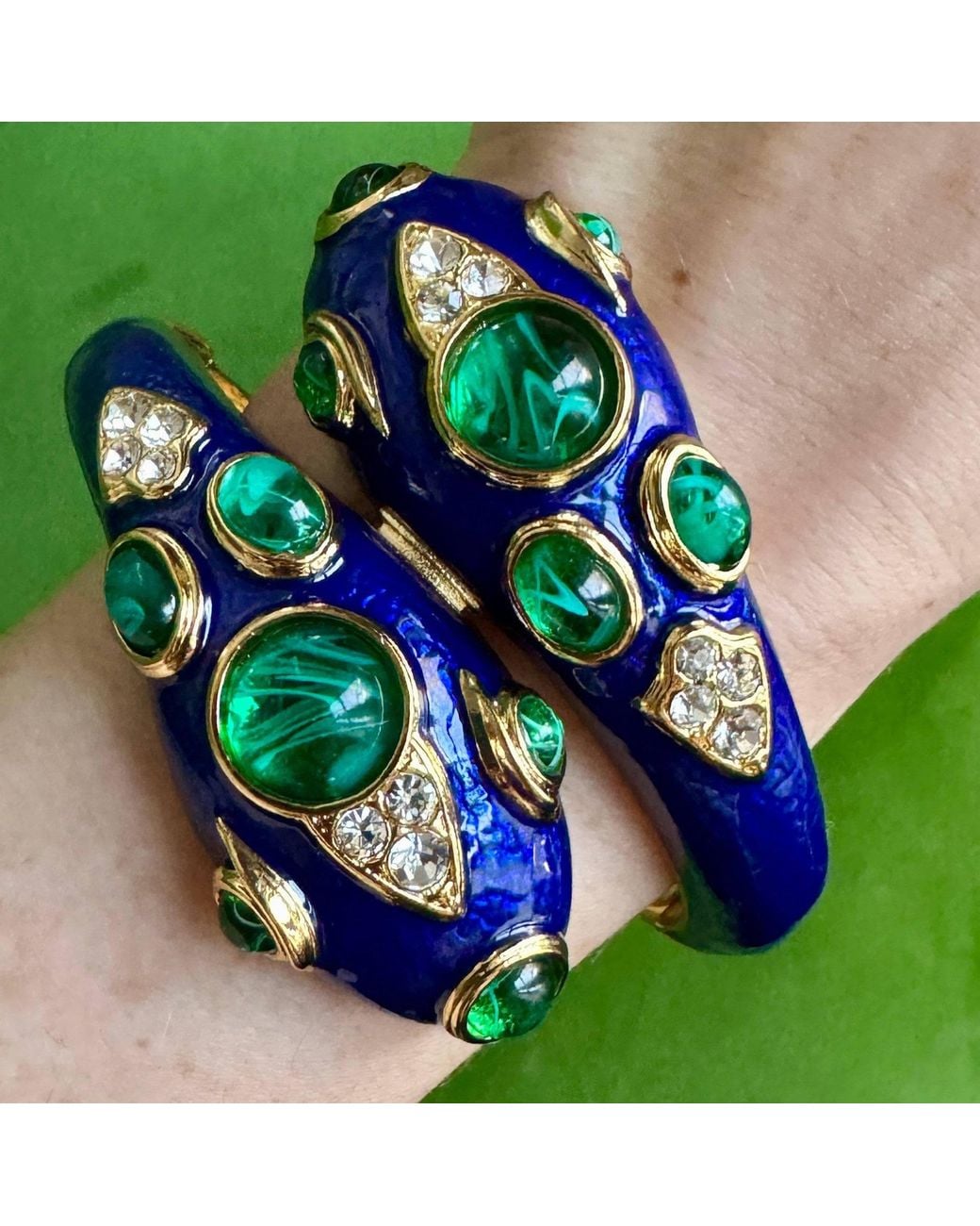 Laura Gray Blue Cobalt Double Headed Snake Bracelet