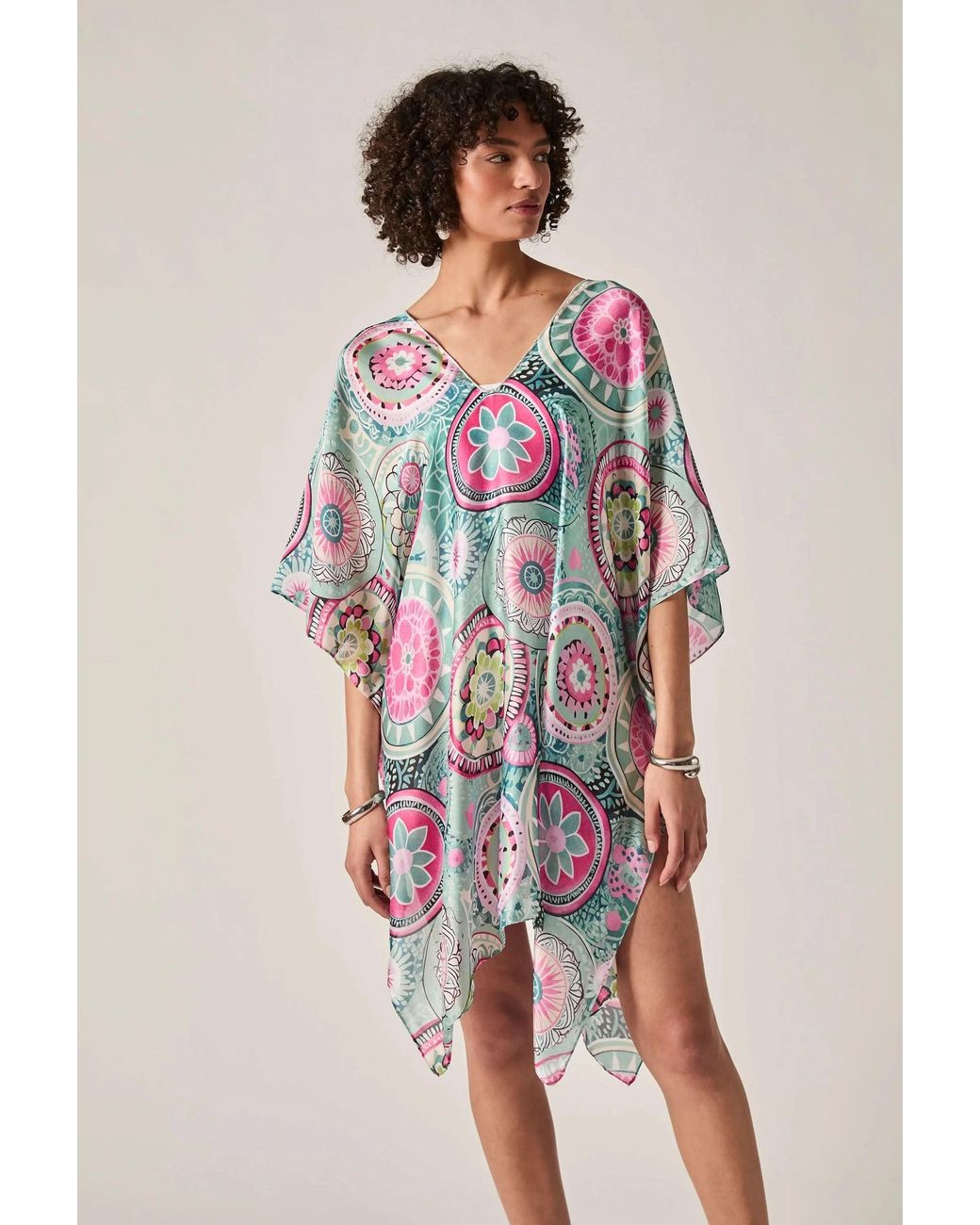 James Lakeland Blue Mandala Print Kaftan