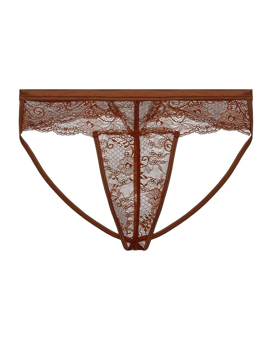 Journelle Brown Sapna Jock Strap Thong Cannelle for men