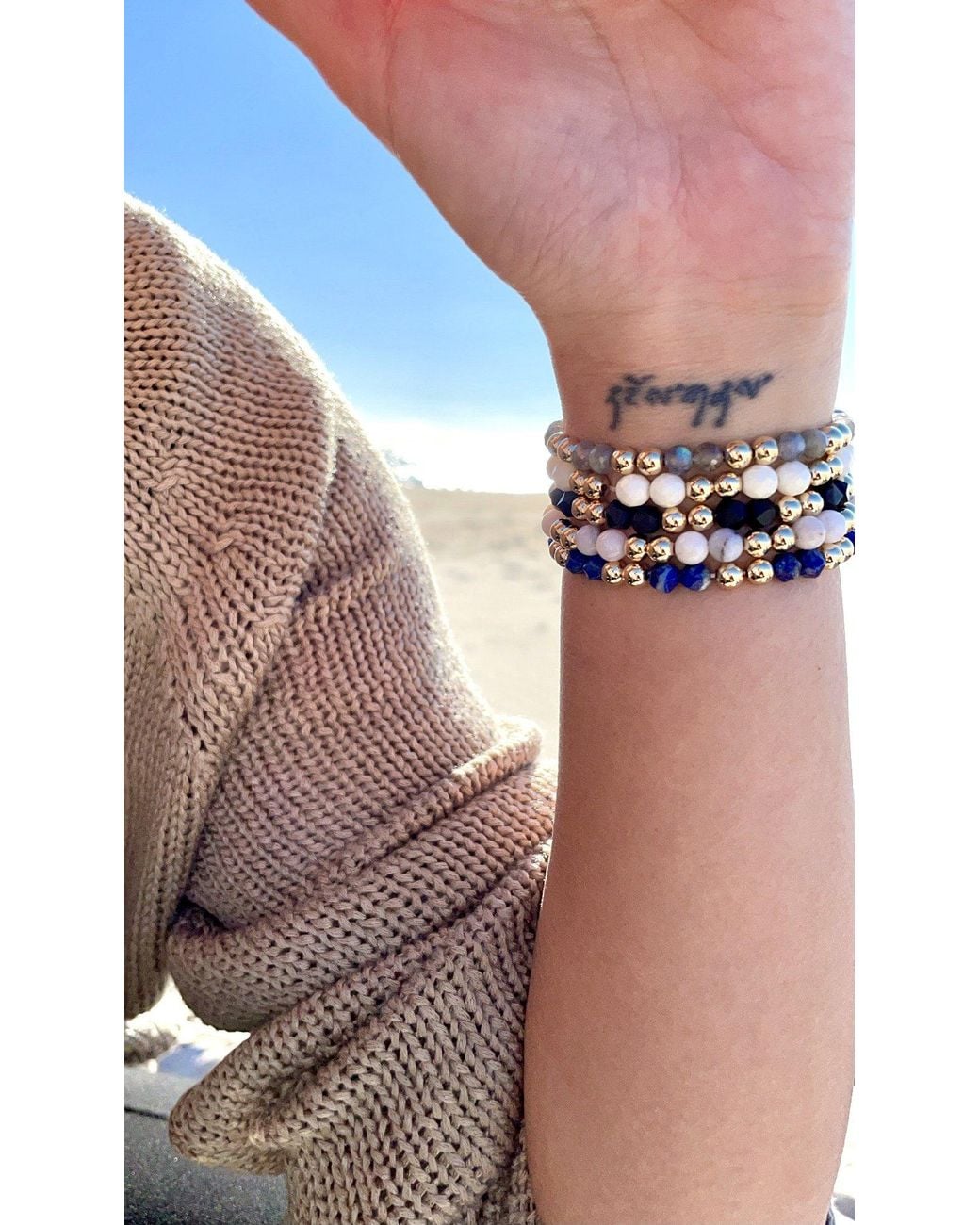 Olivia Le Metallic Labradorite Power Gem Bubble Bracelet