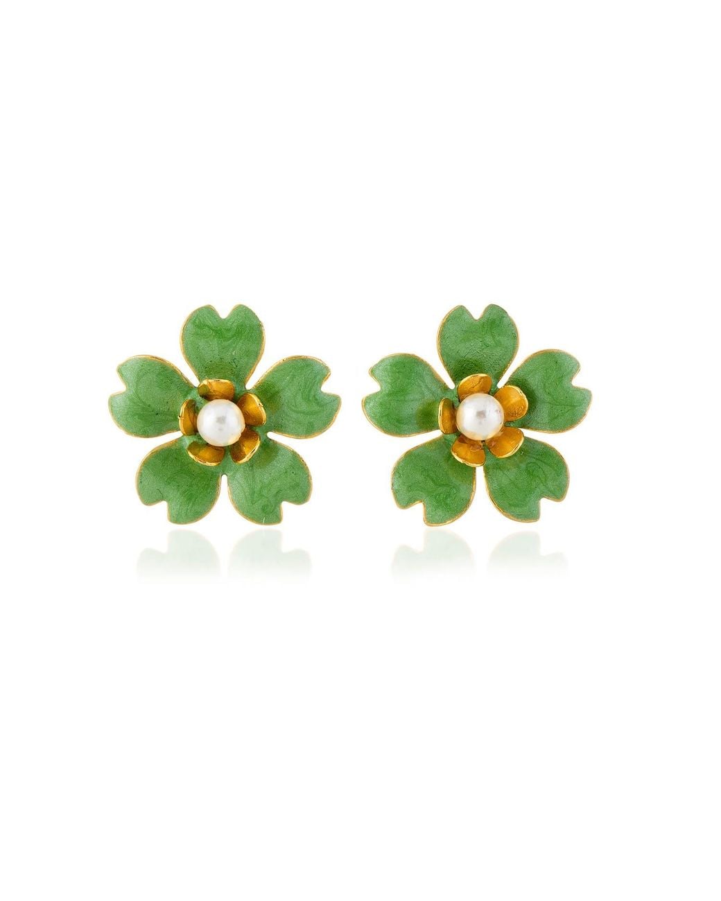 Milou Jewelry Green Light Buttercup Flower Earrings