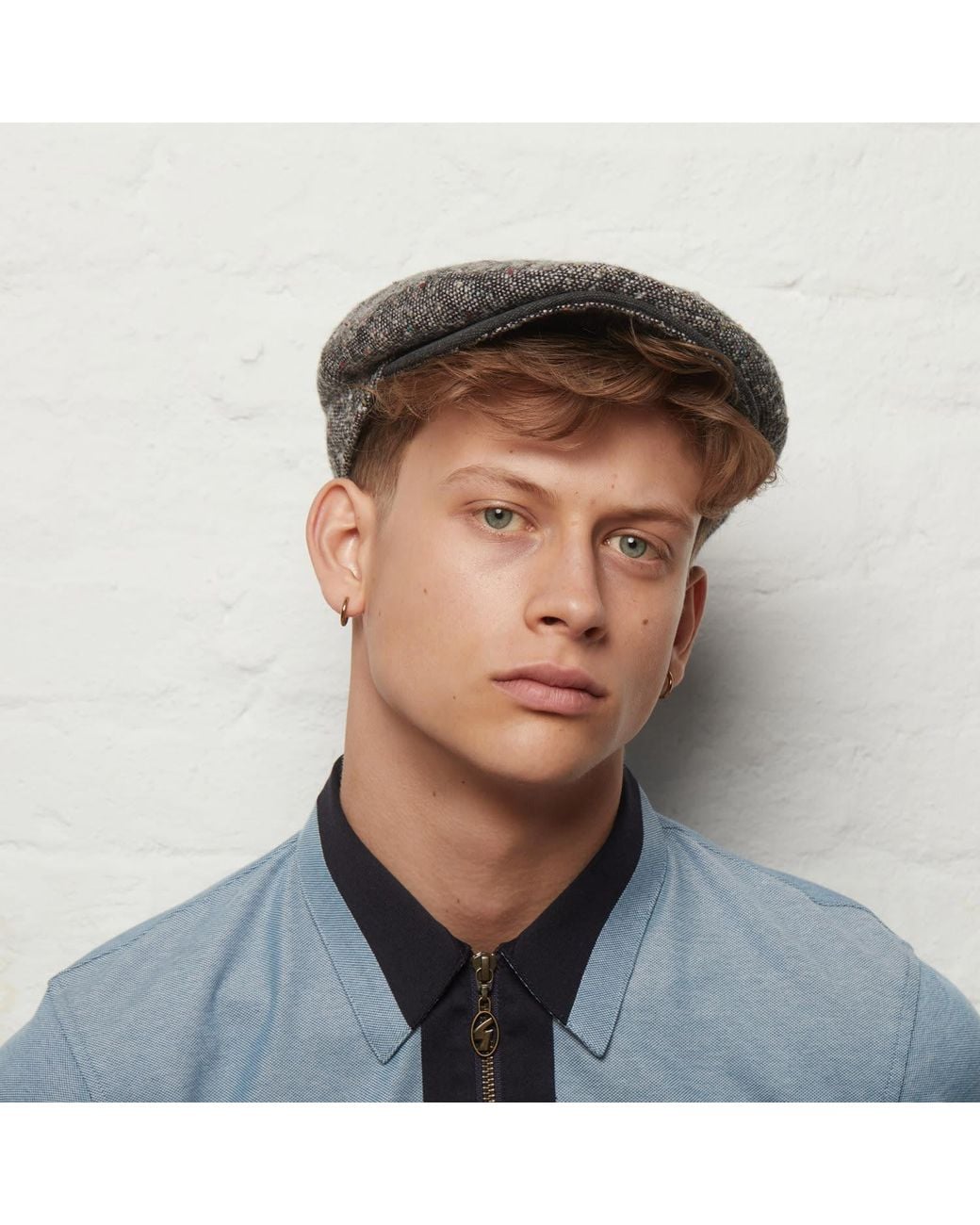 Dasmarca Hats Gray Neutrals Tailor Tweed Ukrainian Tweed Wool Cap For for men
