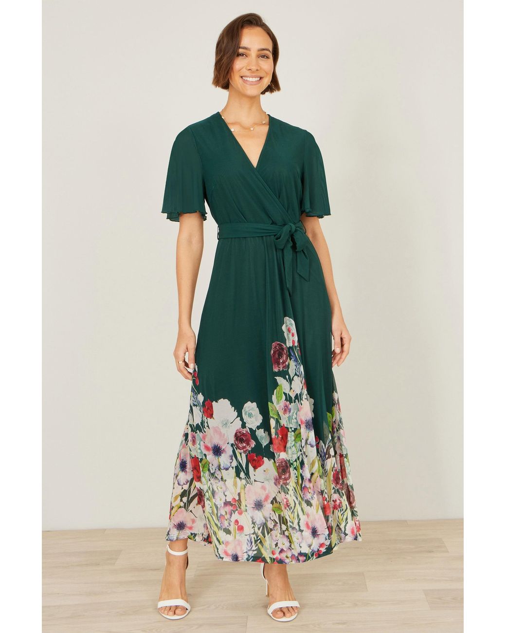 slim fit dress slacks Yumi Green Cotton Jersey V Neck Midi Dress  Envy Boutique
