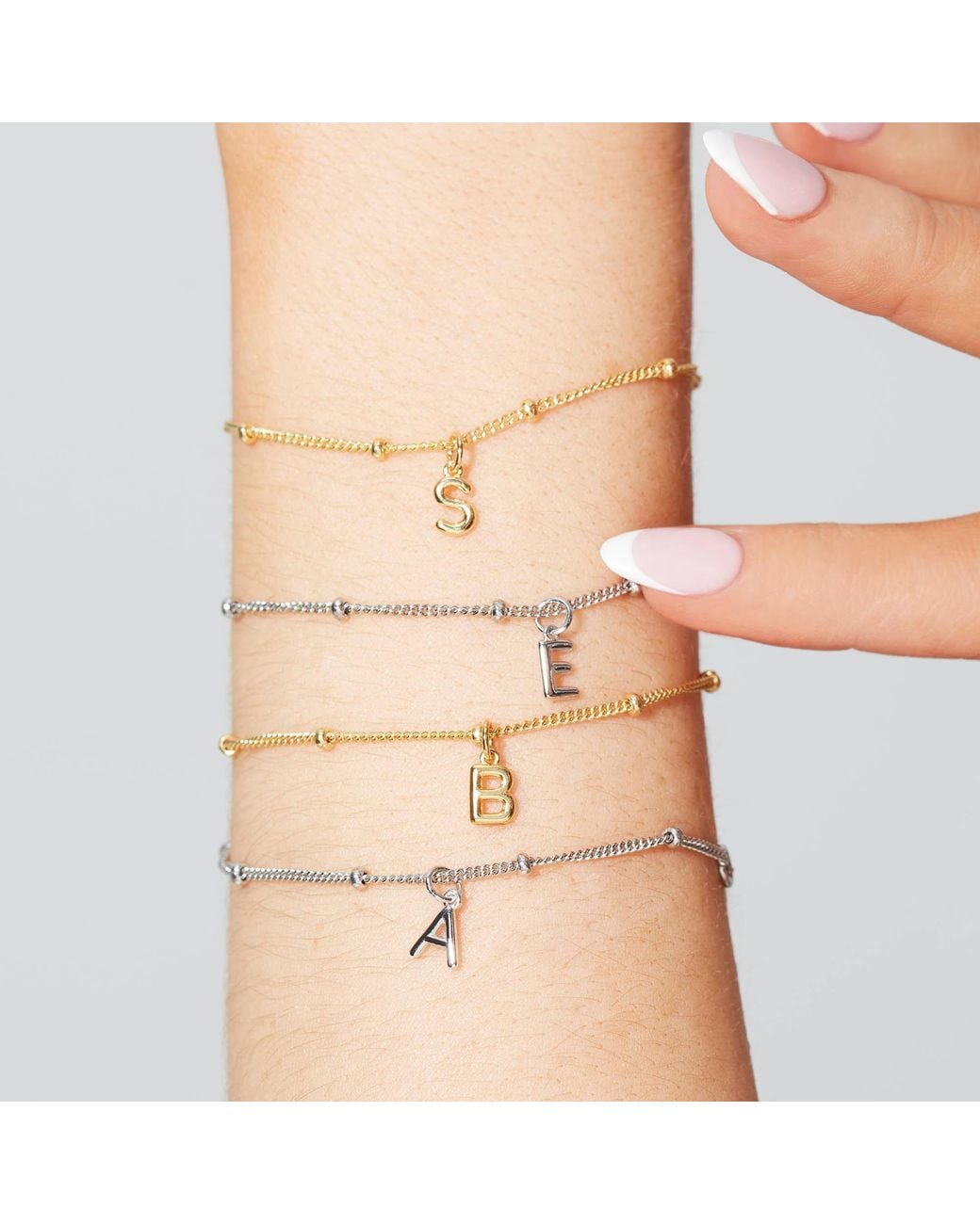 Muru Metallic Little Love Letter Bracelet