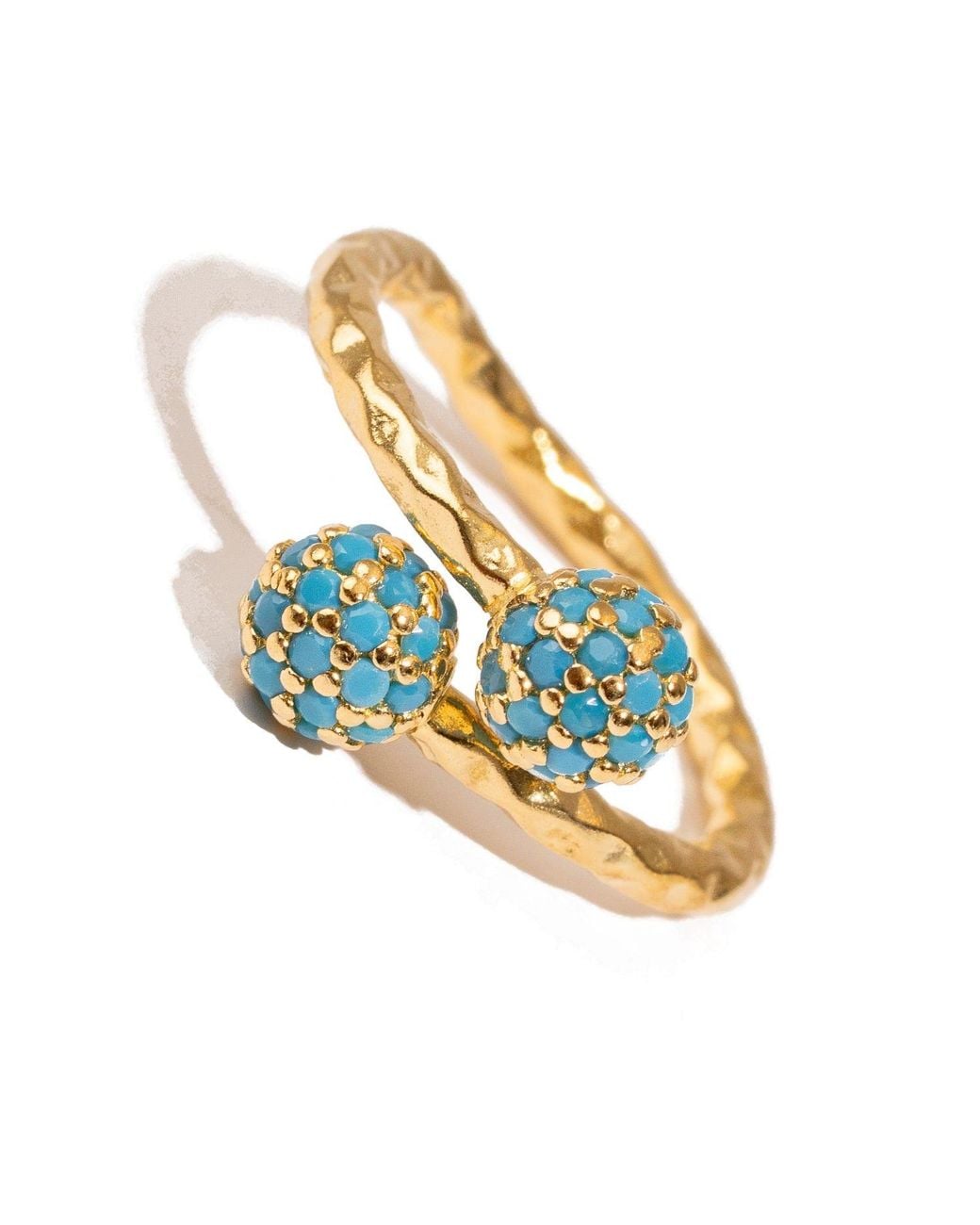 Ebru Jewelry Metallic Radiant Duo Adjustable Ring