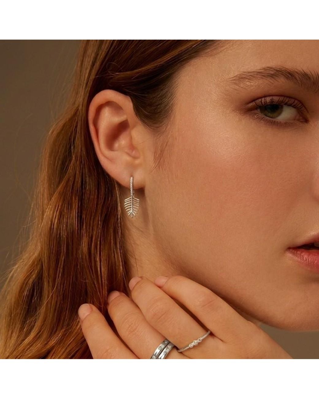 With Love Darling White Tulsi Leaf Earrings