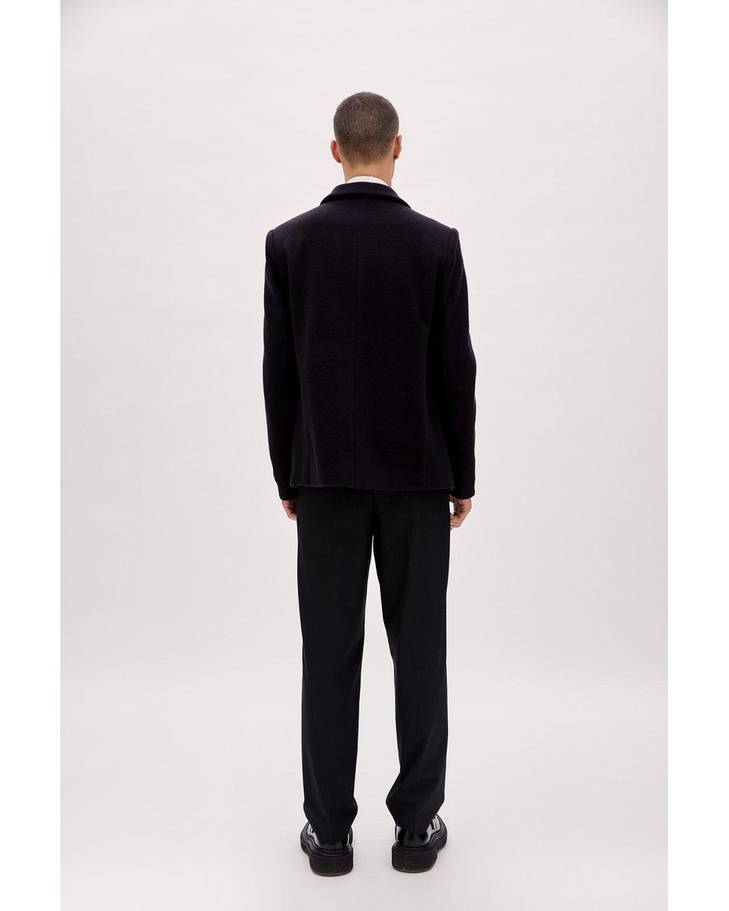 Pcfg Black Double Breasted Coat for men