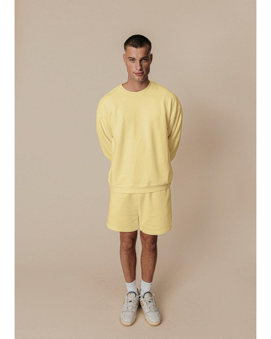 Ocio Leisurewear Yellow Oversized Crewneck for men
