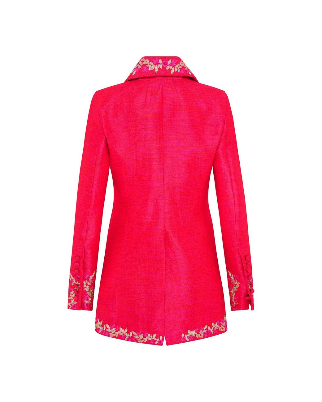 Beatrice von Tresckow Pink Cerise Pimpernel Longline Silk Jacket