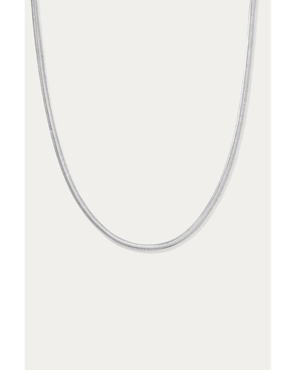 Vanhi Metallic Estelle Herringbone Chain Necklace