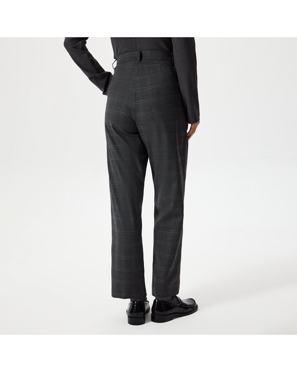 Thisisu Collection Black Romy Pleated Plaid Trousers – Dark