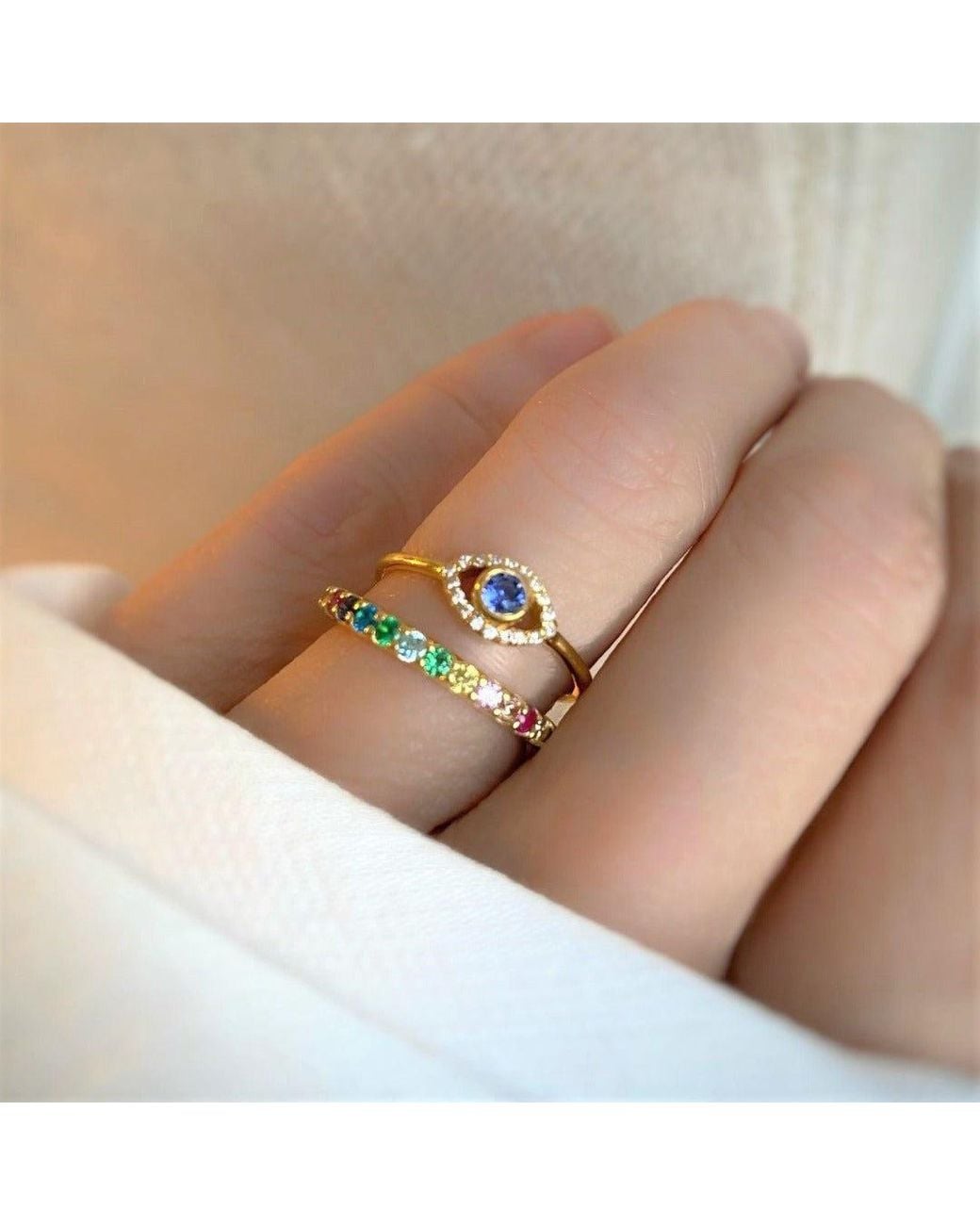 With Love Darling Metallic Sparkly Eye Ring