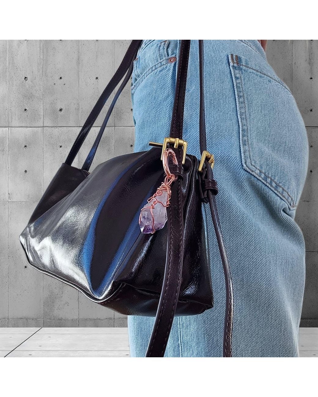 Mineralgems•Studio Purple Amethyst Crystal Bag Charm